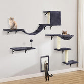 SLFYFC cat wall shelves assembly demonstrates secure mounting for space-saving indoor play.