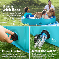 Sloosh Foldable Dog Pool durable materials emphasize long-lasting playtime for pets.