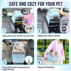 SlowTon Console Dog Car Seat buckle attachment demo for added security
