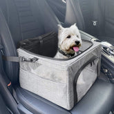 SlowTon dog booster car seat with a sturdy metal frame for safer car travel