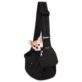 SlowTon dog carrier sling side view showing padded strap for comfortable carry.