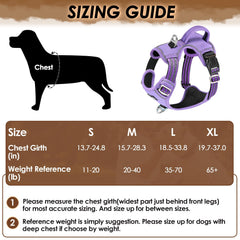 SlowTon dog harness back clip purple with secure leash attachment for casual strolling.