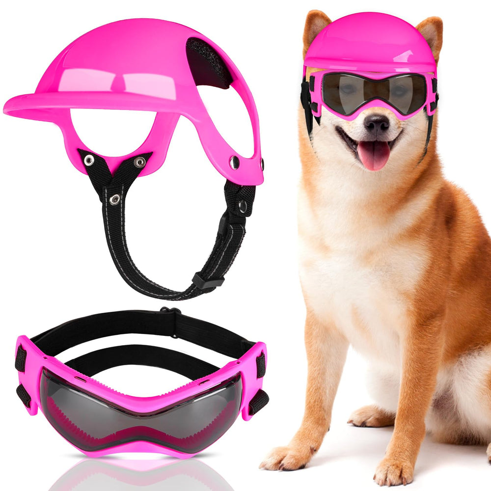 SlowTon dog helmet pink M provides stylish head protection for outdoor rides.