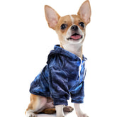 SlowTon dog hoodie tie-dye front view shows cozy warmth and fashionable flair.