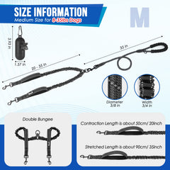 SlowTon dog leash padded handles provide comfortable grip in daily two-dog walks.
