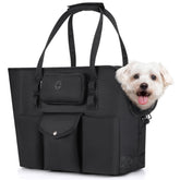 SlowTon dog purse carrier top view — spacious interior for small pets during travel