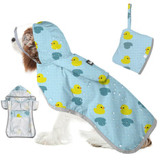 SlowTon dog raincoat back view shows all-weather protection for daily walks