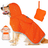 SlowTon dog raincoat waterproof-poncho shields your dog from rain during walks.