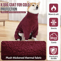 SlowTon dog winter coat belly opening pajama eases potty breaks