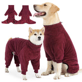 SlowTon dog winter coat front view highlights cozy fleece warmth for cold walks