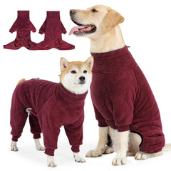 SlowTon dog winter coat front view highlights cozy fleece warmth for cold walks