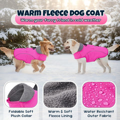 SlowTon dog winter coat reflective strips boost visibility during evening walks