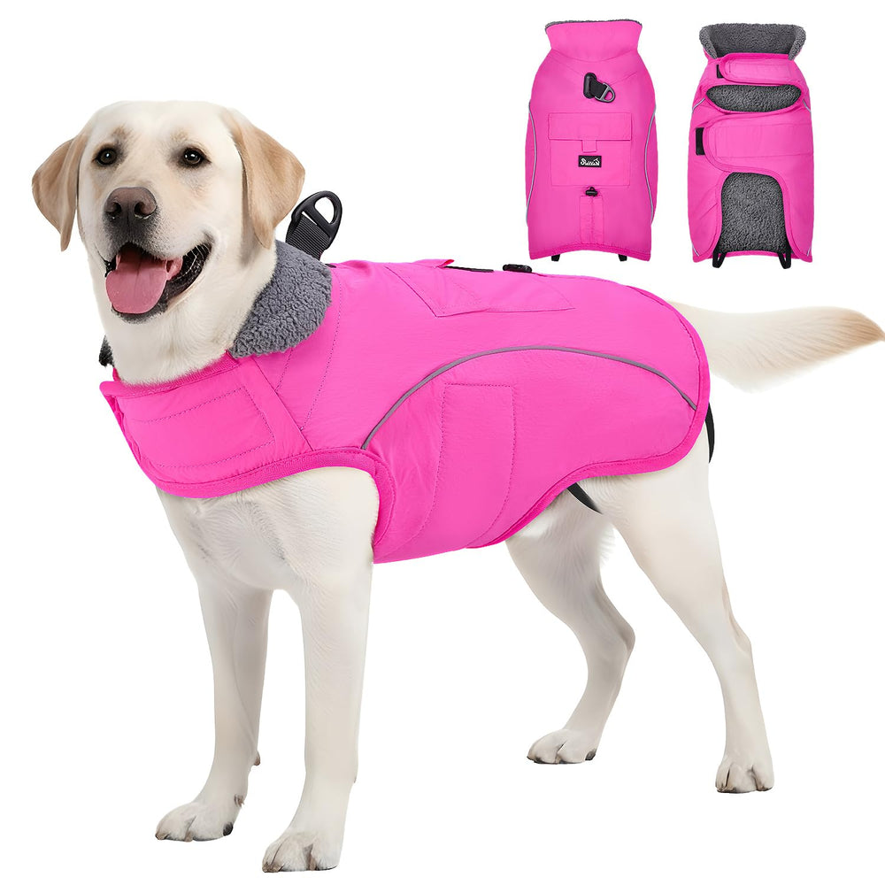 SlowTon dog winter coat waterproof fleece keeps your dog dry in rain and snow