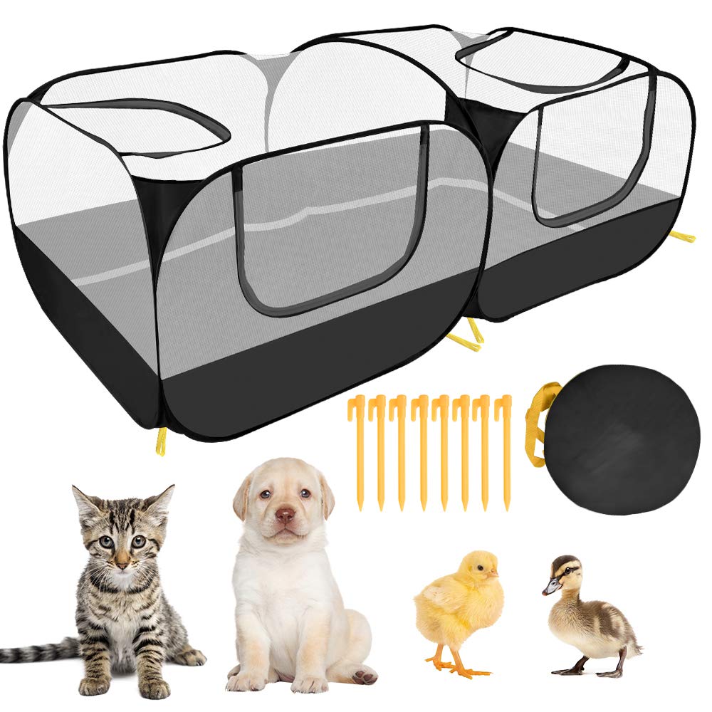 SlowTon small-animals-playpen folded compact for travel and storage.
