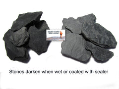 Small World Slate aquarium decor with matte grey stones enhancing planted tank habitats.