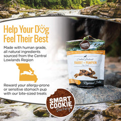 Smart Cookie Grain-Free Soft Treats ingredients closeup highlights limited ingredients and purity.