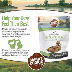 Smart Cookie training-reward-dog-treats displays bite-sized, low-calorie bites for daily training.