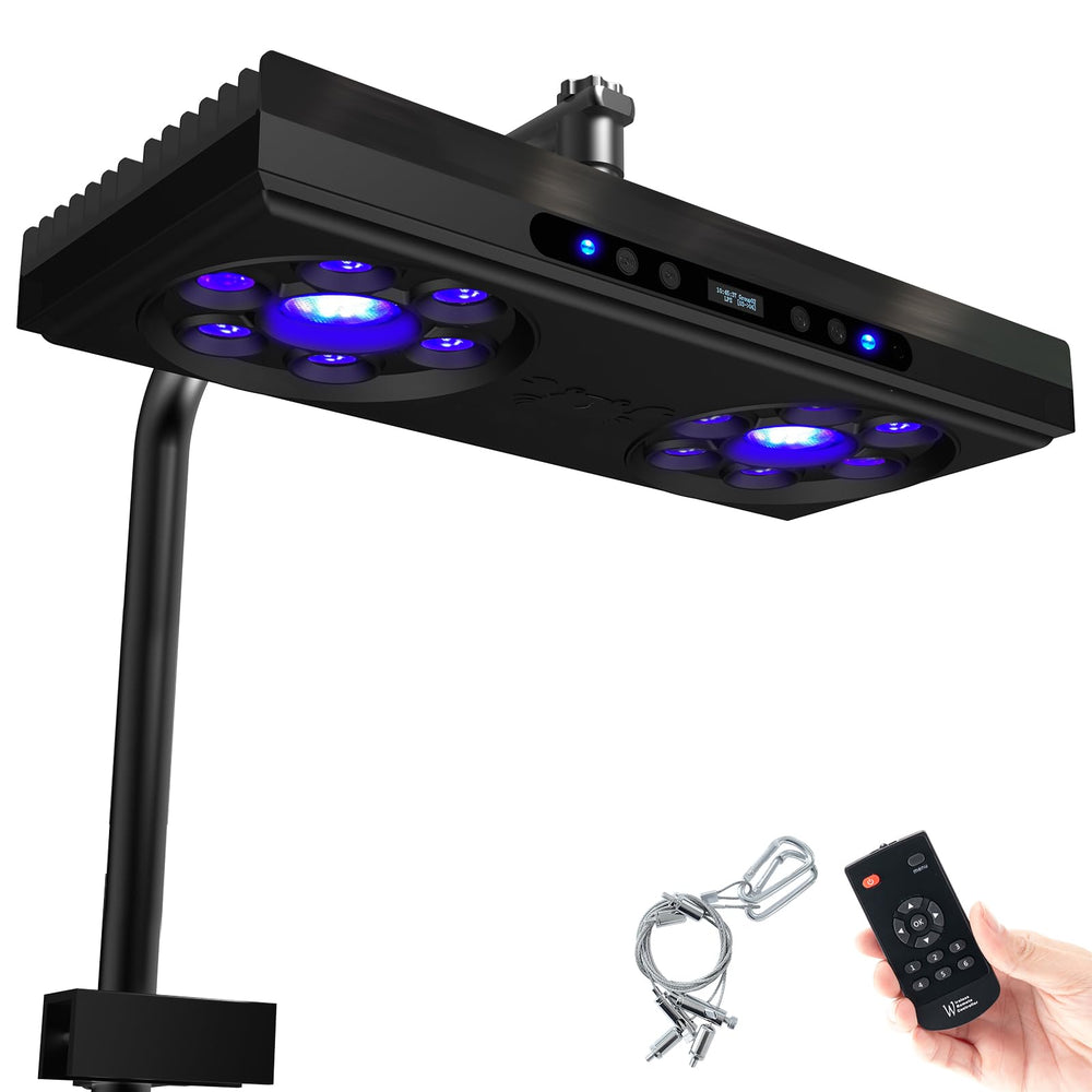 SMATFARM aquarium light 140W reef with wide coverage for vibrant corals.