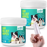 SmileDenX dog ear wipes packaging shows unscented formula for sensitive ears