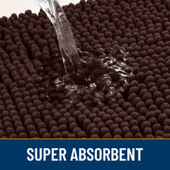 Smiry chenille entry mat with low-profile design fits under doors.