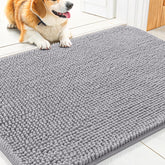 Smiry dog door mat 30x20 front view with plush chenille for dry paws.