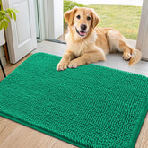 Smiry dog door mat 36x24 with absorbent emerald-green pile traps mud at entry