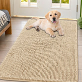 Smiry dog door mat 47x32 absorbs moisture to protect floors.