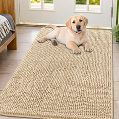 Smiry dog door mat 47x32 absorbs moisture to protect floors.