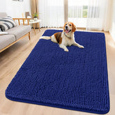 Smiry dog door mat 59x35 absorbs moisture and dirt for muddy paw cleanup.