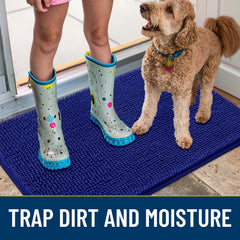Smiry dog door mat non-slip backing keeps mat in place during busy doorway use