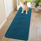 Smiry dog door mat 70x24 with plush chenille absorbs mud and moisture at entry.