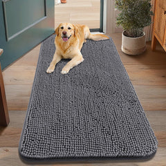 Smiry dog door mat absorbent-chenille closeup captures moisture for clean entryways