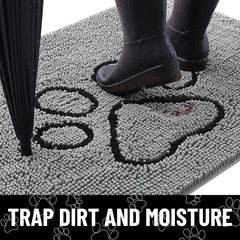 Smiry dog door mat absorbent-dirt-trapper captures moisture and dirt at entryways.