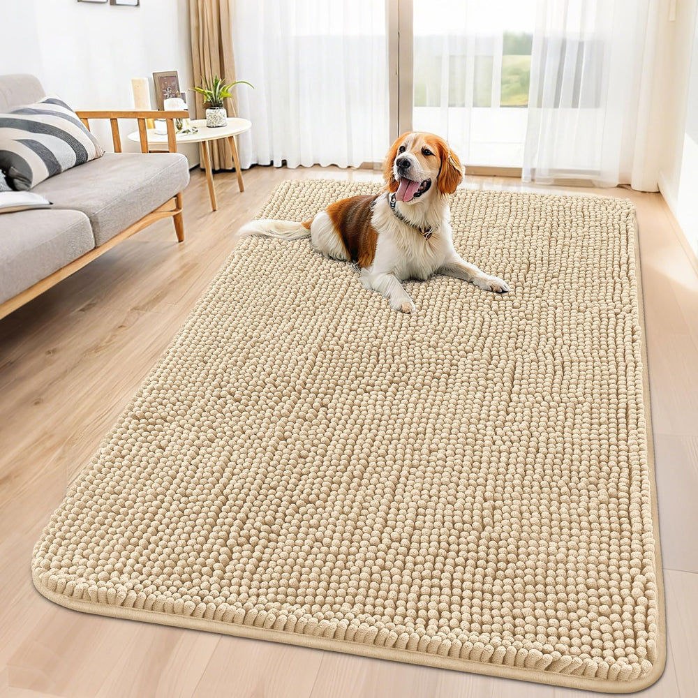 Smiry dog door mat absorbent mud and dirt, keeping entryways cleaner after outdoor adventures.