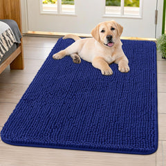 Smiry dog door mat with absorbent chenille traps mud at the entry