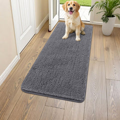 Smiry dog door mat absorbent mud-trap closeup keeps floors drier.
