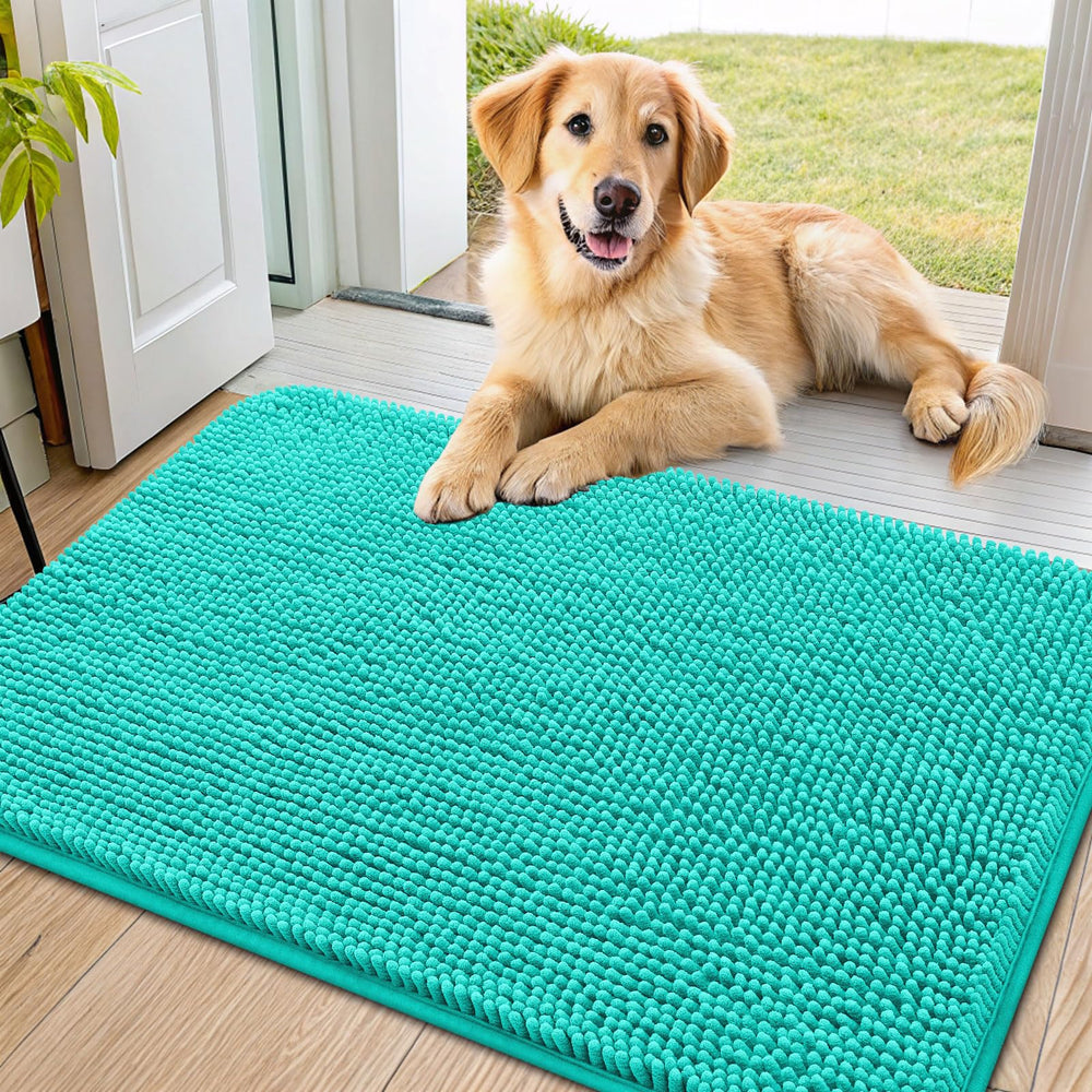 Smiry Dog Door Mat plush-chenille-pile close-up showing soft comfort for paws