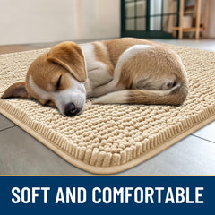 Smiry dog door mat chenille soft-touch surface comforts paws at entry