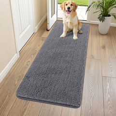 Smiry dog door mat front-door view shows 59x24 size for busy households