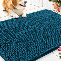 Smiry dog door mat muddy-paws front view showing moisture-absorption texture