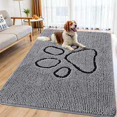 Smiry dog door mat muddy paws 71x46 grey helps trap dirt and moisture.