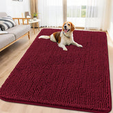 Smiry dog door mat with muddy paws captures moisture and dirt at the entry