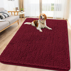 Smiry dog door mat with muddy paws captures moisture and dirt at the entry