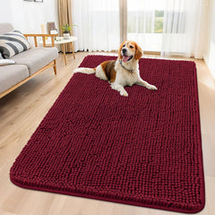 Smiry dog door mat muddy-paws front view helps keep entryway dry