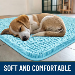 Smiry dog door mat non-slip backing stays in place on dry floors