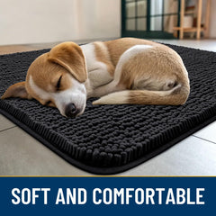 Smiry chenille front mat with non-slip backing keeps the mat stable during busy entryways.