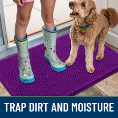 Smiry dog door mat non-slip rubber backing stays in place on dry floor