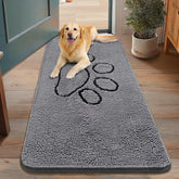 Smiry dog door mat soft-chenille surface offers cozy comfort for pets and feet.
