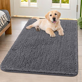 Smiry dog door mat with soft chenille texture for cozy paws and feet.