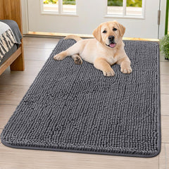 Smiry dog door mat with soft chenille texture for cozy paws and feet.